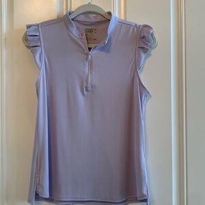 Lucky in Love Shirt w/ruffle Sleeve  Sz L Purple